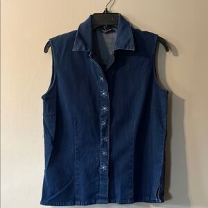 Denver Hayes Blue Button Down Shirt with Notched Collar